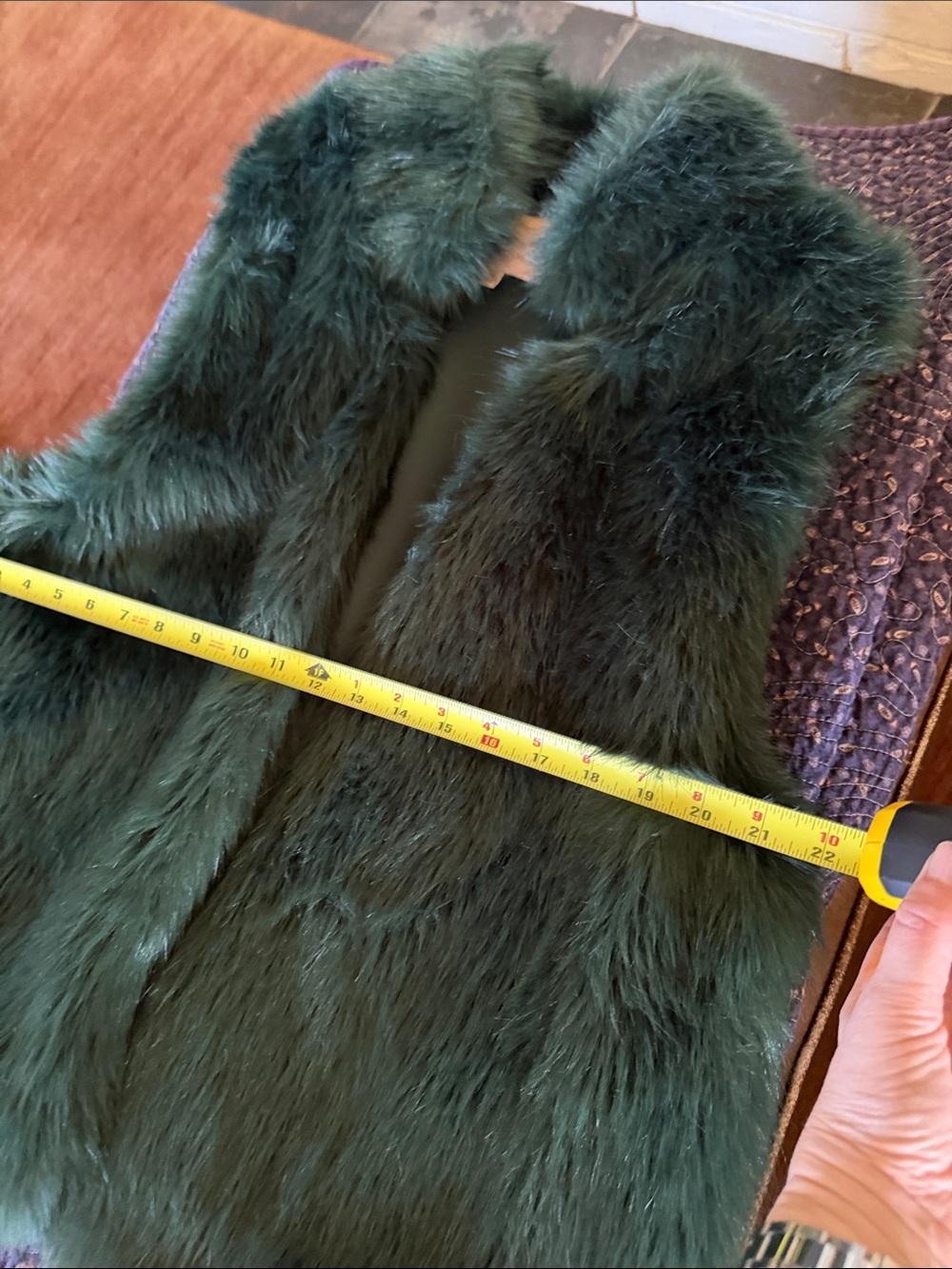 Gibson Latimer Deep Green Faux Fur Teddy Jacket XL - Picture 14 of 16